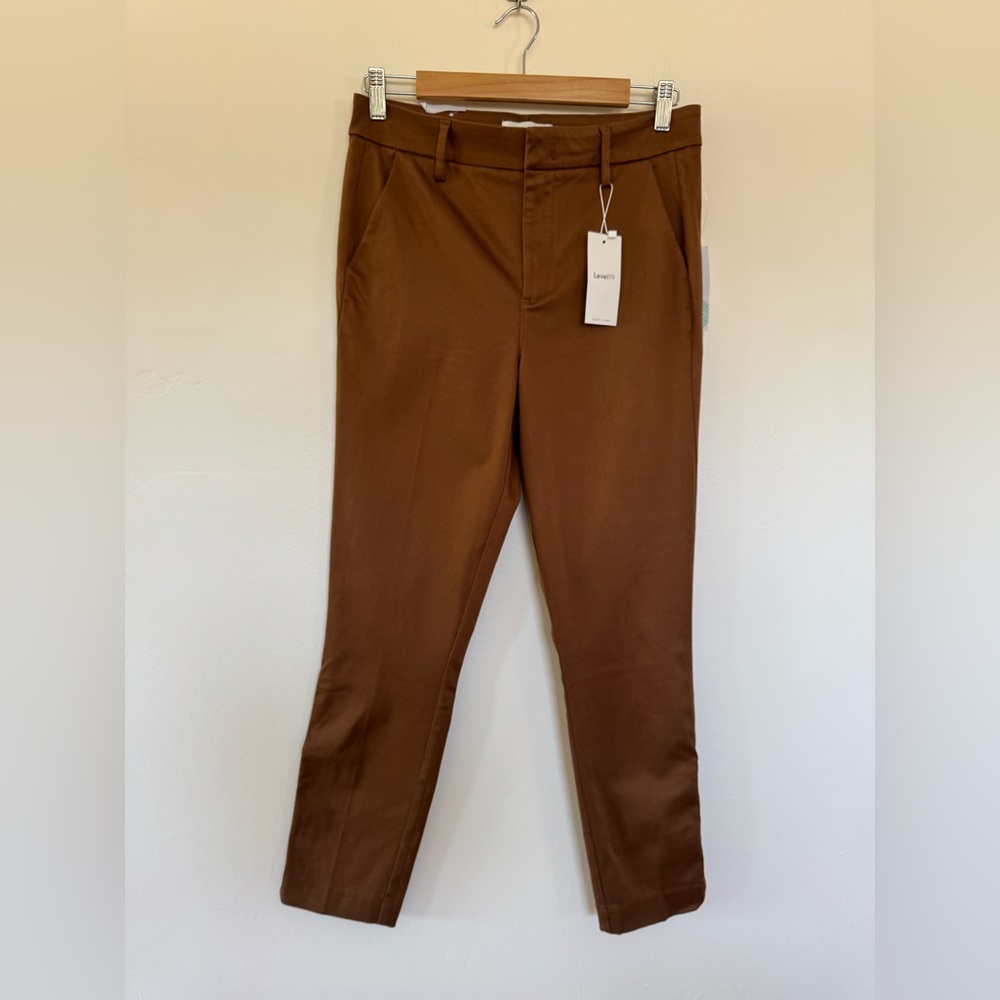 Level 99 Brown Skinny Pants Tailored Fit